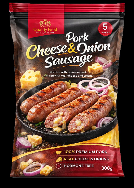 Cheese & Onion Pork Sausage (300g)