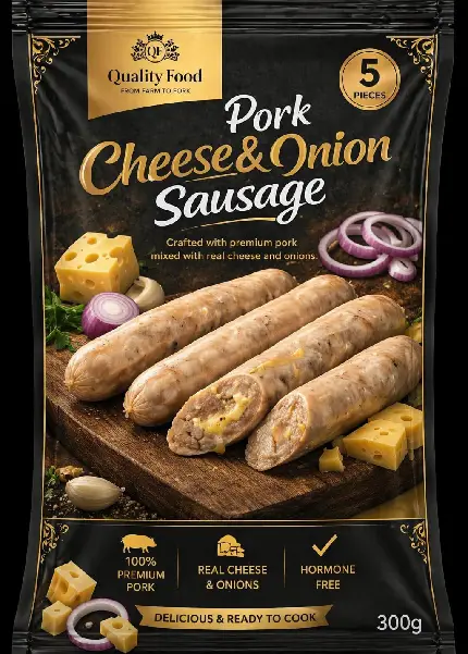 Cheese & Onion Pork Sausage (300g)