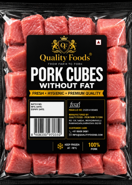 Pork Cubes Without Fat (Premium Frozen Pork Cubes)